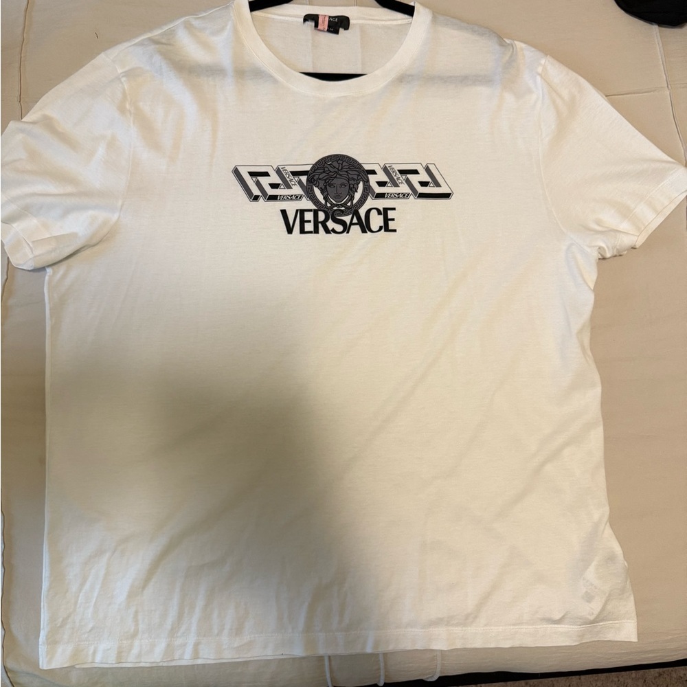 Versace White and Black Logo T-Shirt